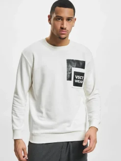 Pullover & Sweater*vsct Rundhalspullover mit Logo-Patch weiß