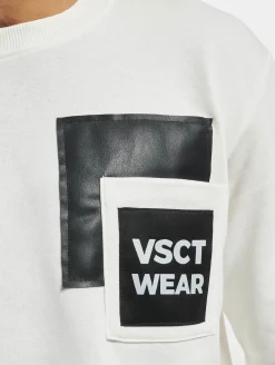 Pullover & Sweater*vsct Rundhalspullover mit Logo-Patch weiß