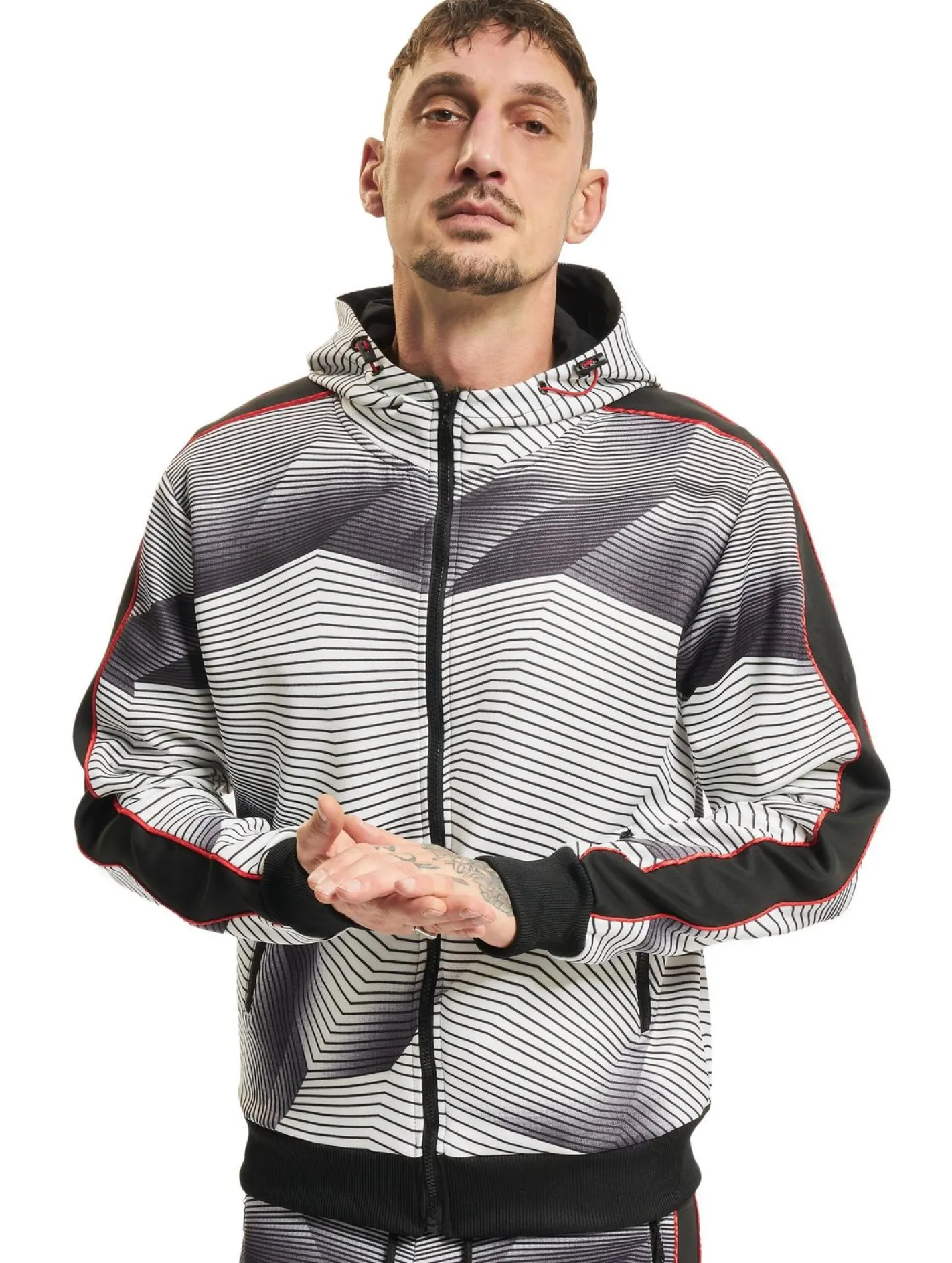 Pullover & Sweater*vsct Sound Waves Zip Hoodie schwarz