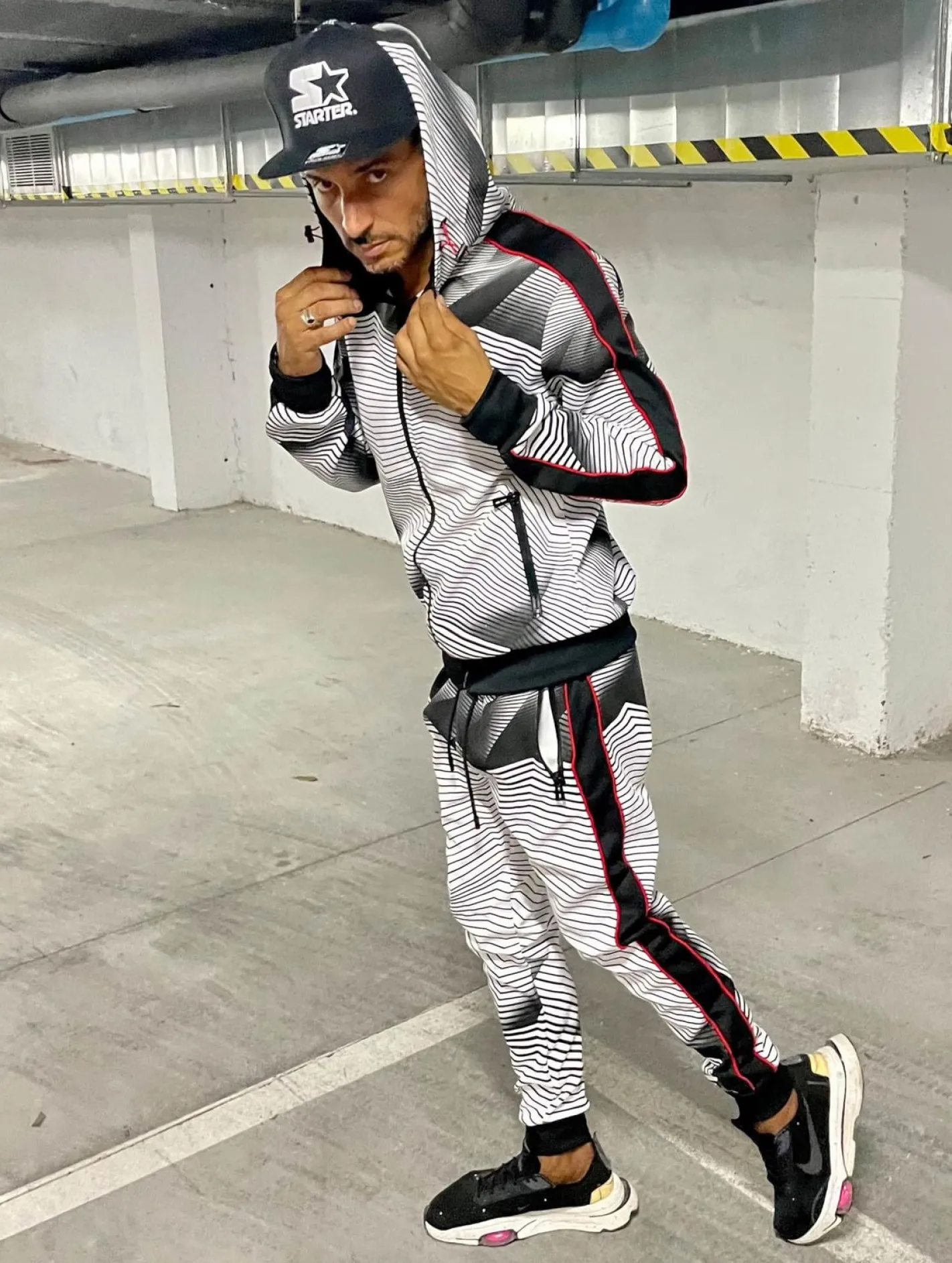 Pullover & Sweater*vsct Sound Waves Zip Hoodie schwarz