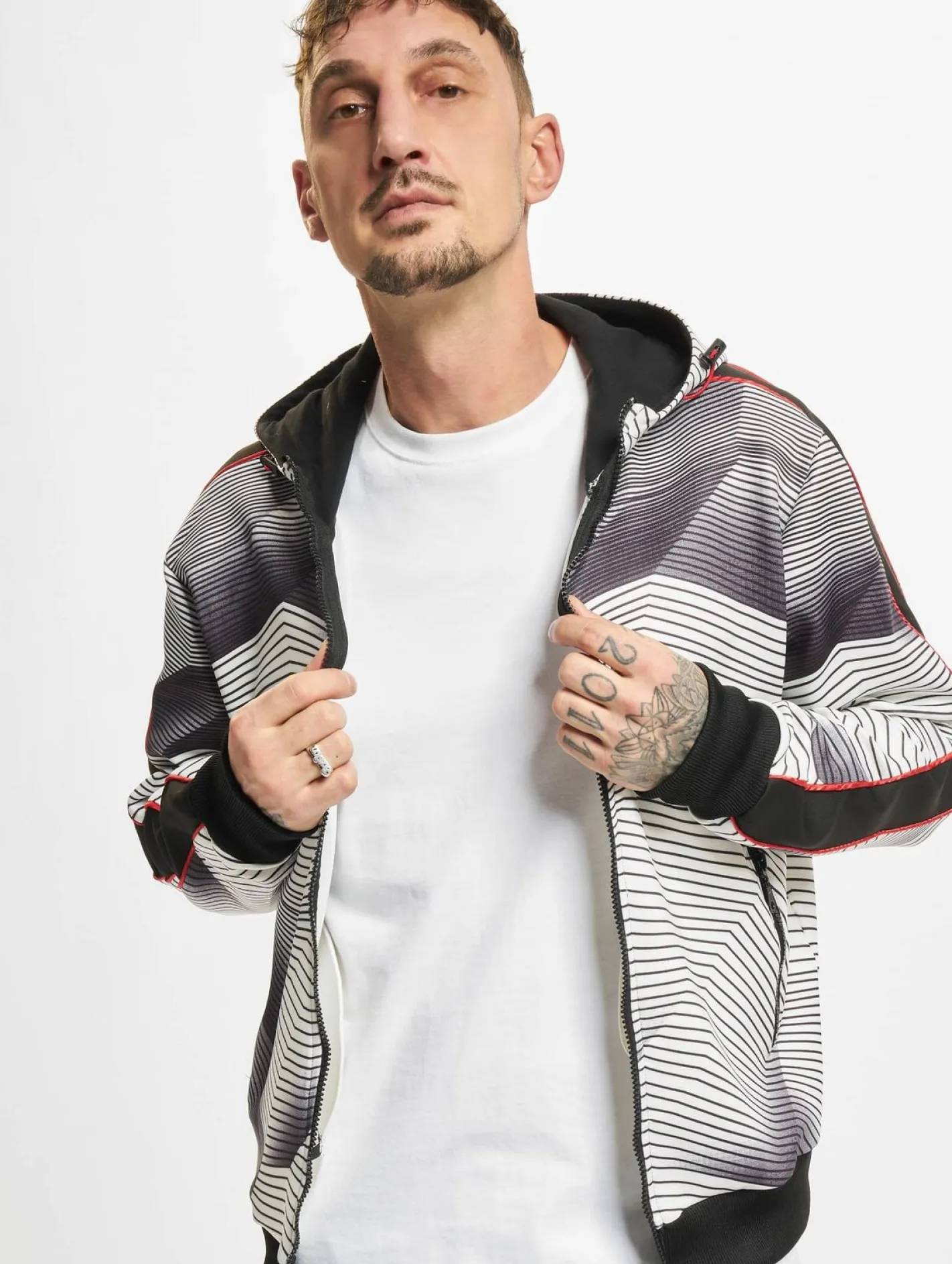 Pullover & Sweater*vsct Sound Waves Zip Hoodie schwarz