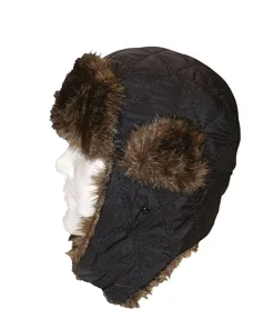 Caps & Mützen*BioworldMerch warme Mütze Damen und Herren Kopfbedeckung mit Kunstfell und Kinnverschluss BR157599PLB Schwarz