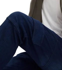 Große Größen|Jeans & Hosen*O46bpx warmhaltende Herren Thermo-Jeans im Cargo-Stil Denim-Hose Straight Leg 924006 Kurzgröße Dunkel-Blau