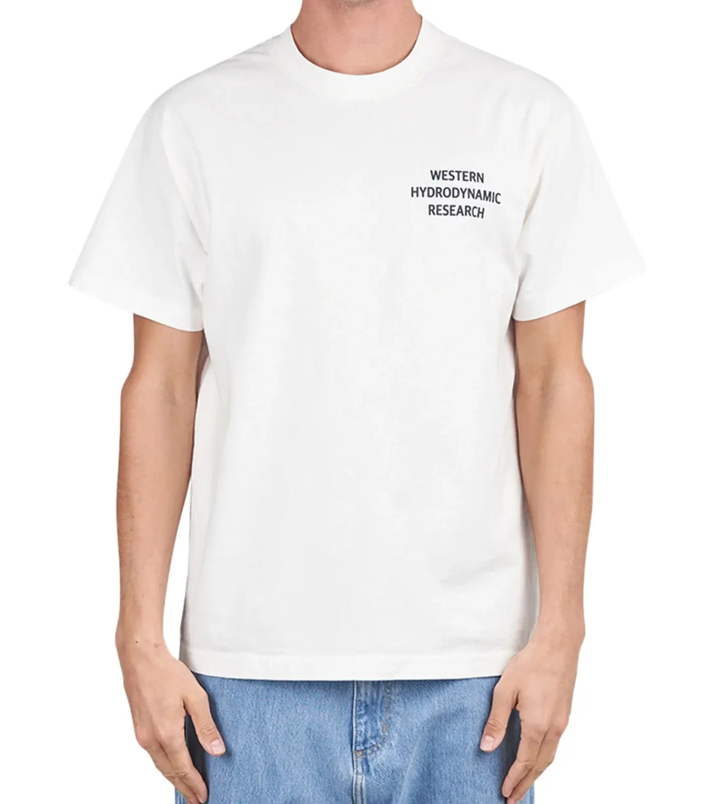 T-Shirts & Tank Tops*WHR Herren T-Shirt schlichtes Baumwoll-Shirt mit Logo-Schriftzug Kurzarm-Shirt -24A-13 Weiß