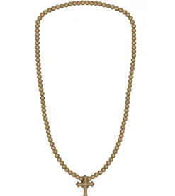 Schmuck*WOOD FELLAS Mode-Schmuck modische Holz-Kette mit Anhänger keltisches Kreuz Beige