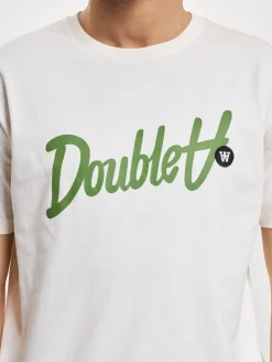 Tops & T-Shirts|T-Shirts & Tank Tops*Wood Wood Ace T-Shirt mit Schriftzug und Aufnäher, cremeweiß