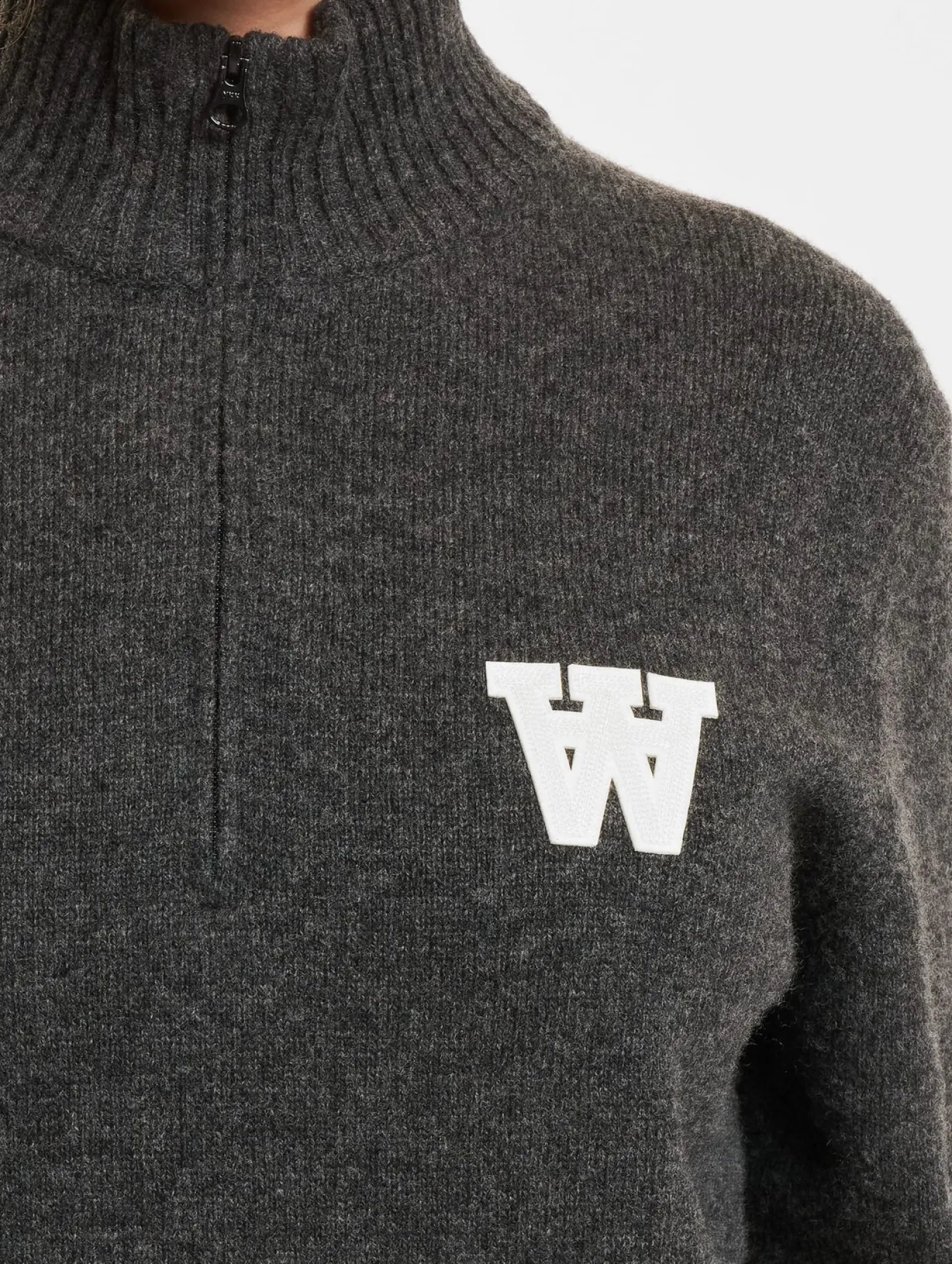 Sweater & Pullover|Pullover & Sweater*Wood Wood Blu AA CS Halfzip Pullover anthrazit