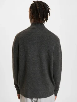 Sweater & Pullover|Pullover & Sweater*Wood Wood Blu AA CS Halfzip Pullover anthrazit