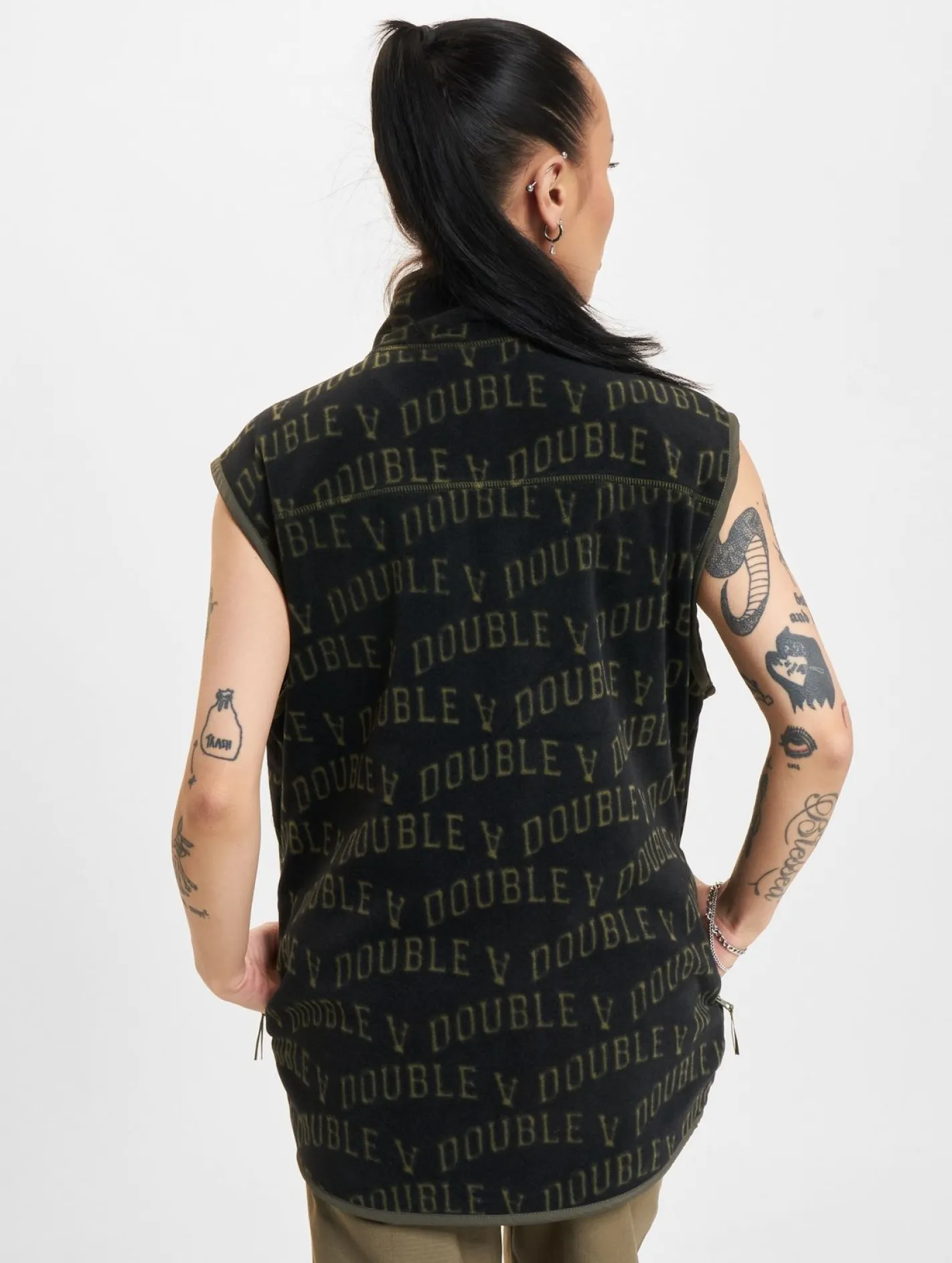 Mäntel & Jacken|Jacken & Mäntel*Wood Wood Dax Ivy Fleeceweste schwarz ivy aop