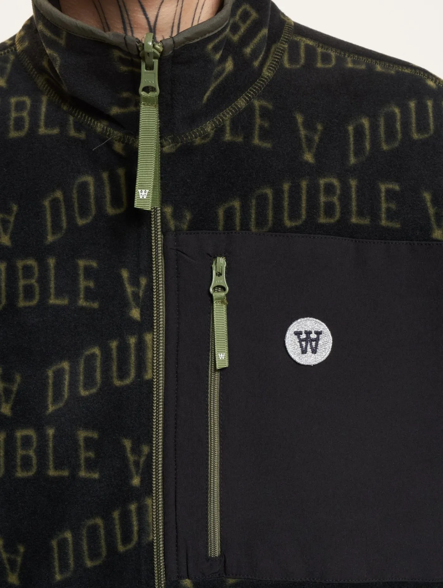 Sweater & Pullover|Pullover & Sweater*Wood Wood Jay Ivy Fleece mit Reißverschluss, schwarz, ivy aop