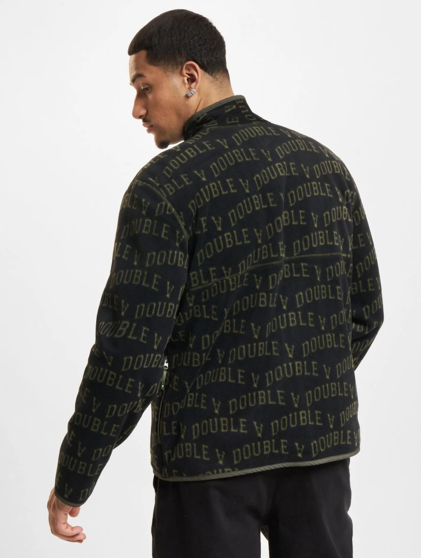 Sweater & Pullover|Pullover & Sweater*Wood Wood Jay Ivy Fleece mit Reißverschluss, schwarz, ivy aop