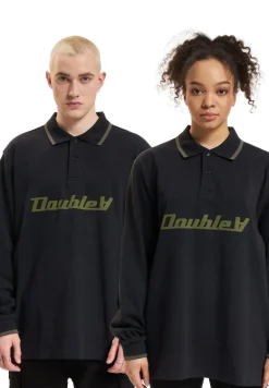 Poloshirts & Blusen|Hemden & Poloshirts*Wood Wood Len Baseline Ls Polo schwarz