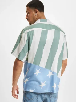 Hemden & Poloshirts*Wood Wood Noa USAA Big Print Shirt weiß