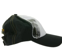 Caps & Mützen*SCRIMMAGE WORLDCUP LEGENDS Unisex Baseball-Cap im Deutschland-Design Baumwoll-Cap mit Fußballspieler-Print Curved-Brim-Cap mit No.5-Print Damaged-Look TC123027WCL Schwarz