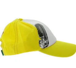 Caps & Mützen*SCRIMMAGE WORLDCUP LEGENDS Unisex Baseball-Cap im Brasilien-Design Baumwoll-Cap mit Fußballspieler-Print Curved-Brim-Cap mit No.9-Print Damaged-Look TC123027WCL Gelb/Bunt