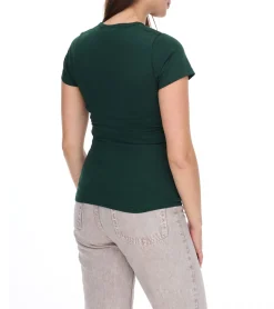 Tops & T-Shirts*WORXWEAR Damen T-Shirt modisches Rundhals-Shirt mit 180gsm Kurzarm-Shirt Dunkel-Grün