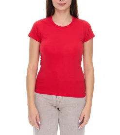 Tops & T-Shirts*WORXWEAR Damen T-Shirt modisches Rundhals-Shirt mit 180gsm Kurzarm-Shirt Rot