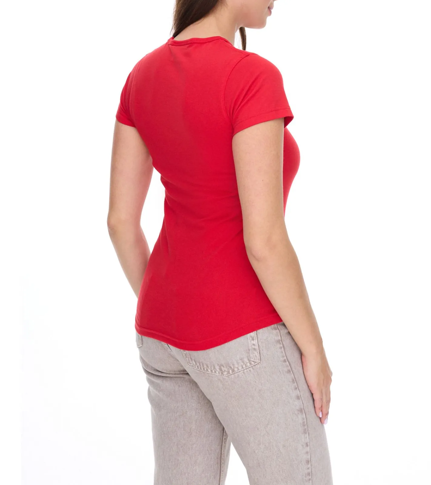 Tops & T-Shirts*WORXWEAR Damen T-Shirt modisches Rundhals-Shirt mit 180gsm Kurzarm-Shirt Rot