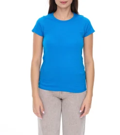 Tops & T-Shirts*WORXWEAR Damen T-Shirt modisches Rundhals-Shirt mit 180gsm Kurzarm-Shirt Blau