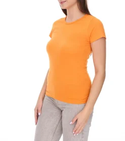 Tops & T-Shirts*WORXWEAR Damen T-Shirt modisches Rundhals-Shirt mit 180gsm Kurzarm-Shirt Orange