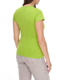 Tops & T-Shirts*WORXWEAR Damen T-Shirt modisches Rundhals-Shirt mit 180gsm Kurzarm-Shirt Apfel Grün