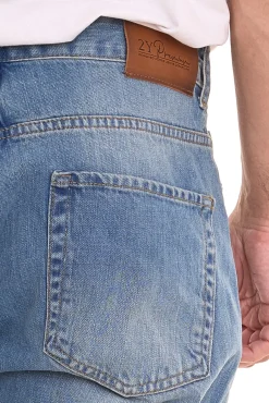 Jeans & Hosen*2Y Premium Herren Jeans stylische Denim-Hose im Used-Look B6784BLU Blau