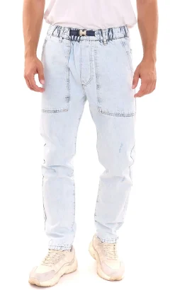 Jeans & Hosen*2Y Premium Herren Skinny-Jeans stylische Denim-Hose mit großen Eingrifftaschen B6894 Hellblau