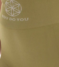 Sportunterbekleidung|Fitnessmode & Jogginghosen*YOU DO YOU Damen Leggings modische Fitness-Hose mit Scrunch-Effekt Workout-Hose 905001 Khaki