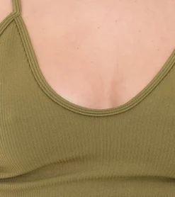 Unterwäsche|Sportoberbekleidung*YOU DO YOU Damen Sport-BH Sport-Bustier nahtloses Sport-Oberteil Yoga-BH 904951 Khaki