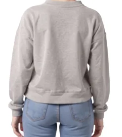 Sweater & Pullover*ZEGY Damen Strick-Pullover mit Rundhalsausschnitt Baumwoll-Pullover Freizeit-Sweater 1076 Grau