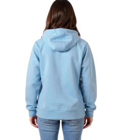 Mäntel & Jacken|Sweater & Pullover*ZEGY Damen Sweat-Jacke mit Kapuze Baumwoll-Sweater Zip Hoodie 1083 Hell-Blau
