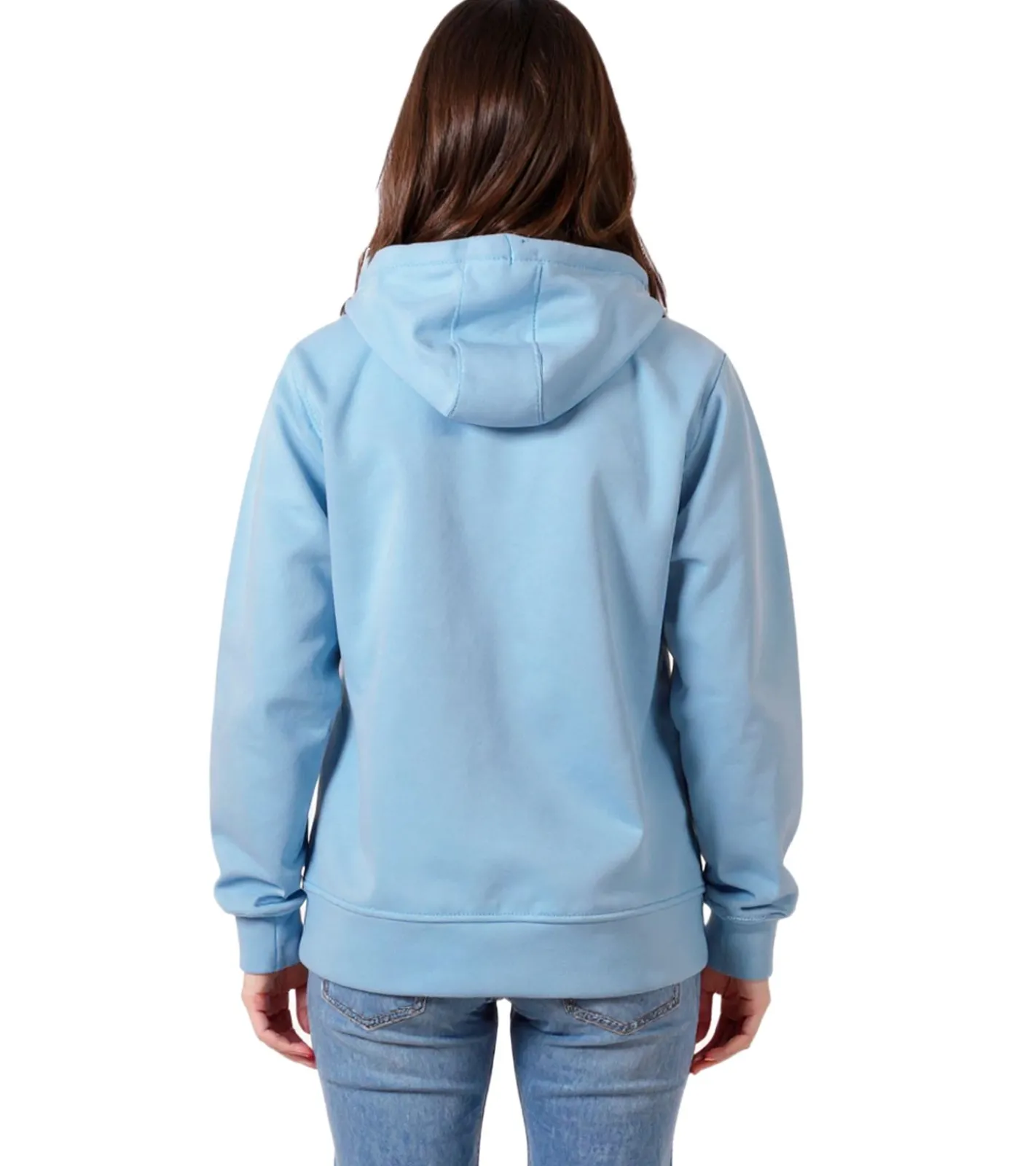 Mäntel & Jacken|Sweater & Pullover*ZEGY Damen Sweat-Jacke mit Kapuze Baumwoll-Sweater Zip Hoodie 1083 Hell-Blau