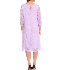 Kleider*Zizzi Ebonnie Kleid Damen Mini-Kleid mit Spitzenbesatz Cocktail-Kleid 12081700 Lila