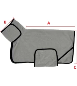 Camping & Outdoor*ZooRoyal Hunde-Bademantel in verschiedenen Größen mit Klettverschluss Hunde-Zubehör Grau