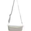 Rucksäcke & Taschen|Sportausrüstung*ZWILLINGSHERZ Damen Echtleder Umhängetasche Cross Body Bag mit abnehmbaren Schultergurt Bauchtasche modische Ausgeh-Tasche 1416C Grau