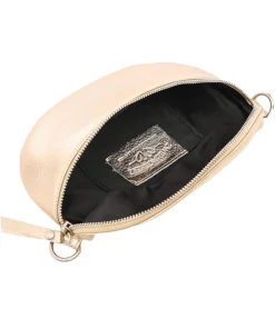 Rucksäcke & Taschen|Sportausrüstung*ZWILLINGSHERZ Damen Echtleder Cross Body Bag Umhängetasche mit abnehmbaren Schultergurt Bauchtasche modische Ausgeh-Tasche 1416C Gold