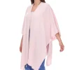 Strickjacken & Cardigans|Sweater & Pullover*ZWILLINGSHERZ Damen Poncho mit Kaschmir hochwertiges Cape Tunika mit Ärmeln 8029 Rosa