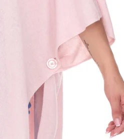 Strickjacken & Cardigans|Sweater & Pullover*ZWILLINGSHERZ Damen Poncho mit Kaschmir hochwertiges Cape Tunika mit Ärmeln 8029 Rosa