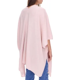 Strickjacken & Cardigans|Sweater & Pullover*ZWILLINGSHERZ Damen Poncho mit Kaschmir hochwertiges Cape Tunika mit Ärmeln 8029 Rosa
