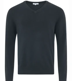 Pullover & Sweater*ZWILLINGSHERZ Herren 100% Kaschmir-Pullover Pullover mit V-Ausschnitt Langarm-Shirt Schwarz