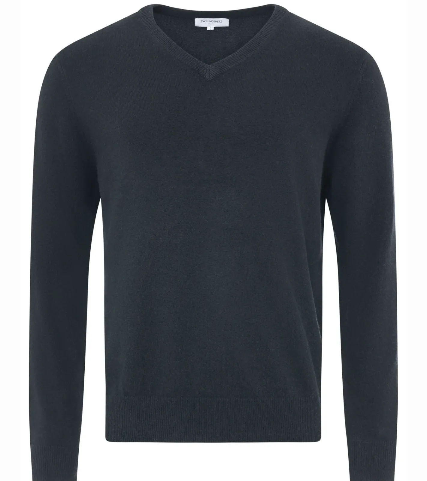 Pullover & Sweater*ZWILLINGSHERZ Herren 100% Kaschmir-Pullover Pullover mit V-Ausschnitt Langarm-Shirt Schwarz