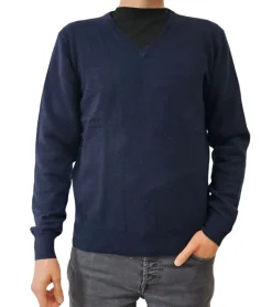 Pullover & Sweater*ZWILLINGSHERZ Herren 100% Kaschmir-Pullover Pullover mit V-Ausschnitt Langarm-Shirt Navy