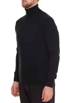 Pullover & Sweater*ZWILLINGSHERZ Herren 100% Kaschmir-Pullover Rollkragen-Pullover Langarm-Shirt 7079 Schwarz