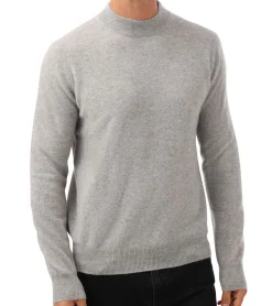 Pullover & Sweater*ZWILLINGSHERZ Herren 100% Kaschmir-Pullover Pullover mit Stehkragen Langarm-Shirt Hellgrau